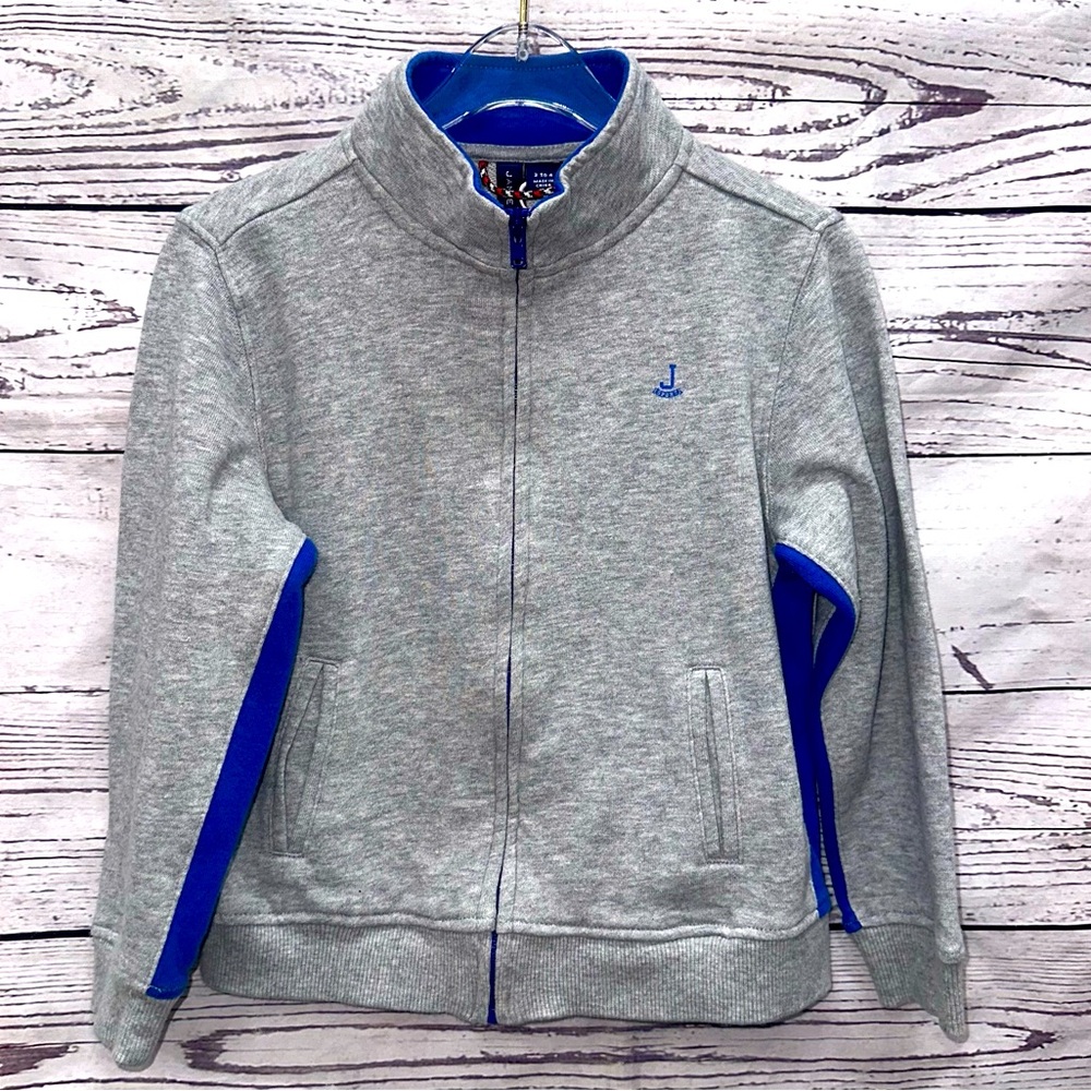 Jack and Janie Gray and Blue Zip Up Sweater Size 3-4